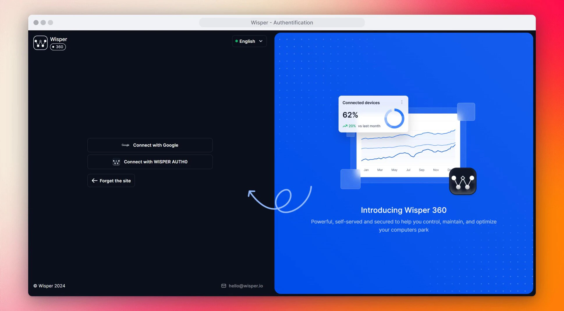 screenshot of Wisper 360